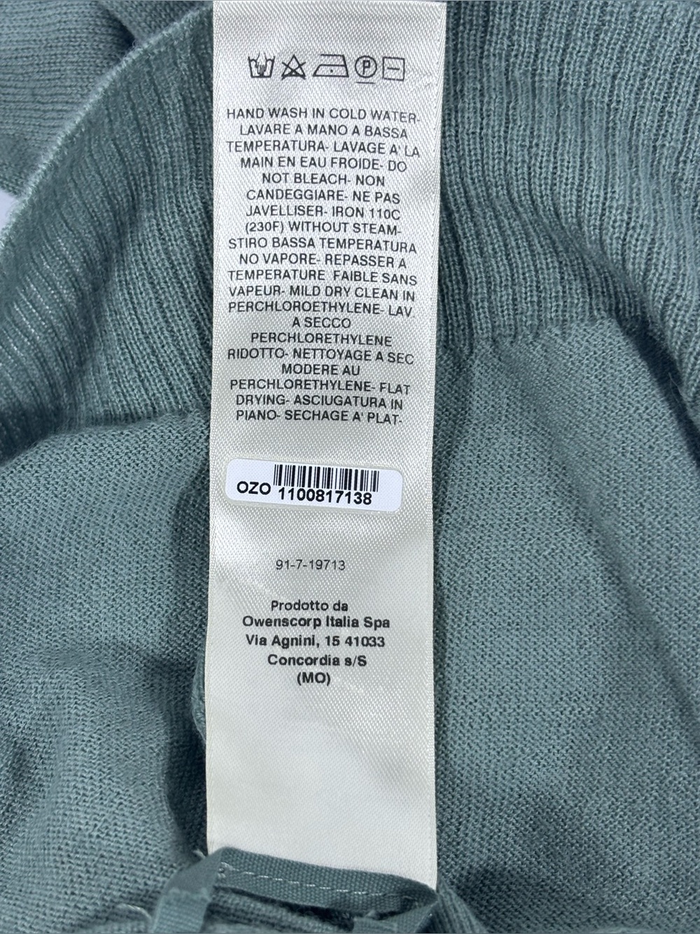 Rick Owens Strobe FW22 Aqua Virgin Wool Sweater – Size M - Picture 7 of 10